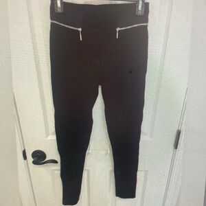 Black Kids Leggings with Zipper Accents